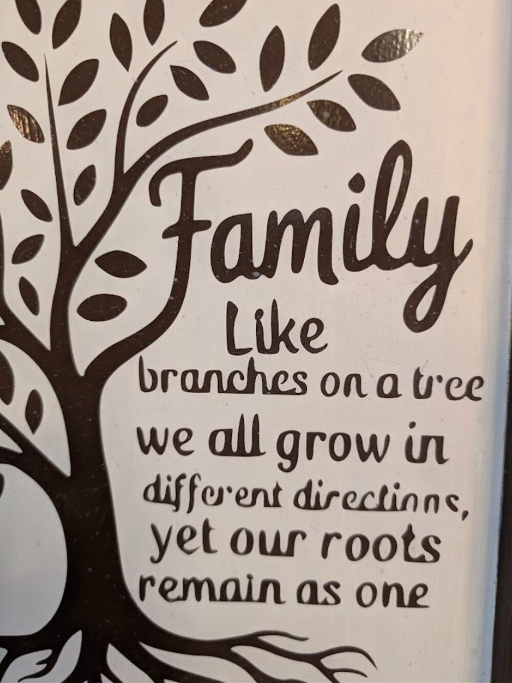 Family Tree Wall Art "Roots Remain As One" Handmade - Picture 3 of 8